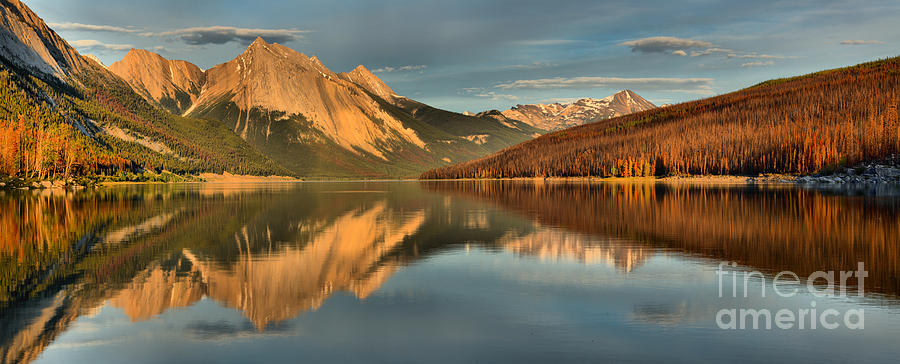Afternoon Reflections At Jasper Medicine Lake Photograph by Adam Jewell