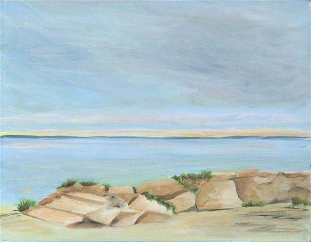 Afternoon Serenity at Meigs Point Painting by Paula Emery
