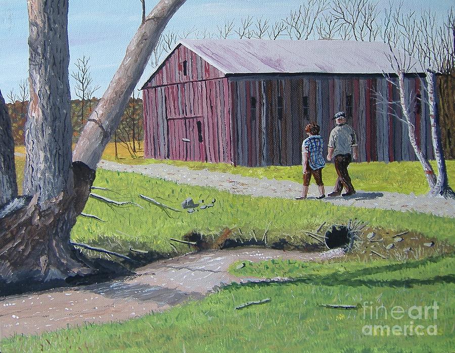 Barn Painting - Afternoon Stroll by Norm Starks