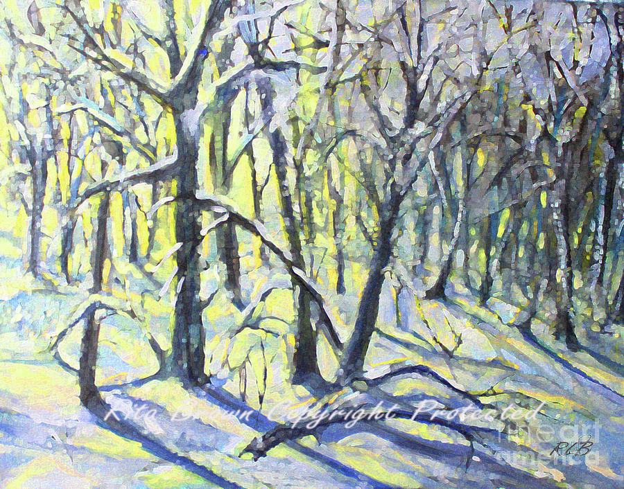 Afternoon Sun Through Trees Painting by Rita Brown