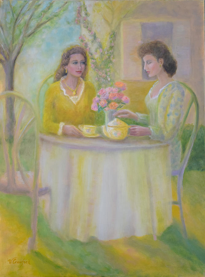 Afternoon Tea in the Garden Painting by Verlaine Crawford