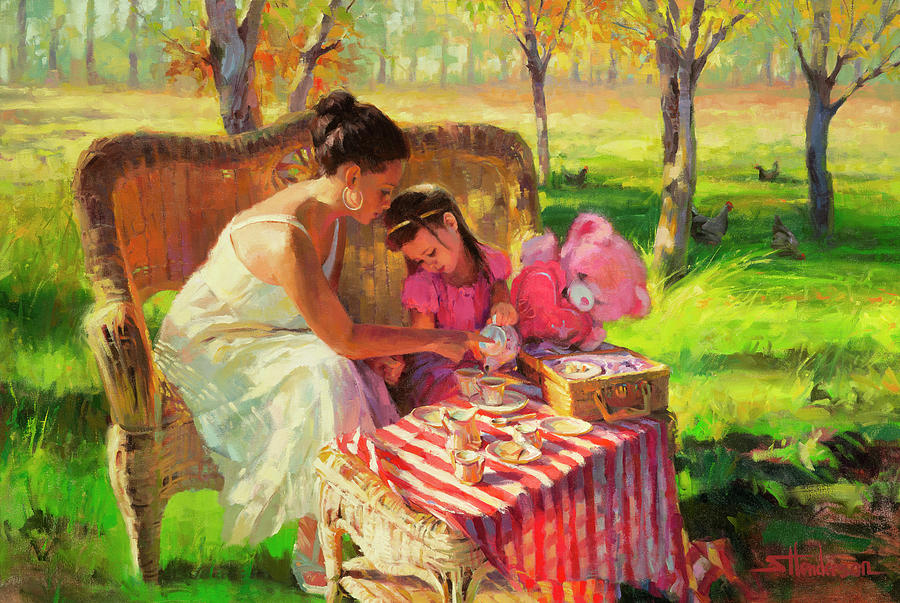 Tea Painting - Afternoon Tea Party by Steve Henderson