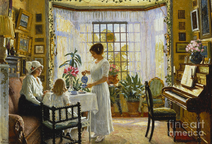 Afternoon Tea Painting by Paul Fischer