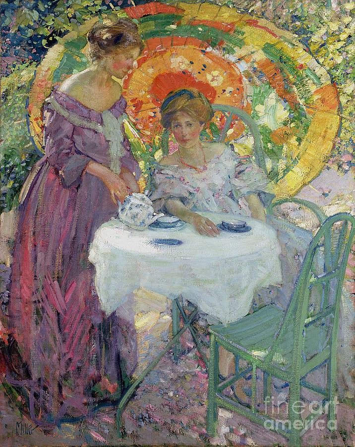 Afternoon Tea Painting by Richard Emil Miller