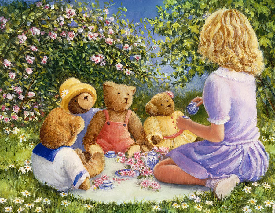 Teddy Bears Painting - Afternoon Tea by Susan Rinehart