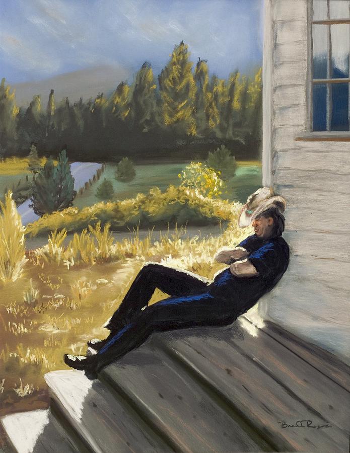 Cowboy Painting - Afternoon Tranquility by Brenda Williams Cowboy Painting - Afternoon Tranquility by Brenda Williams