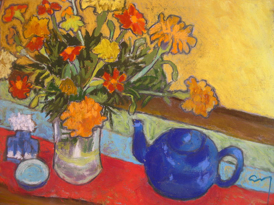 Again Marigolds Painting by Constance Gehring