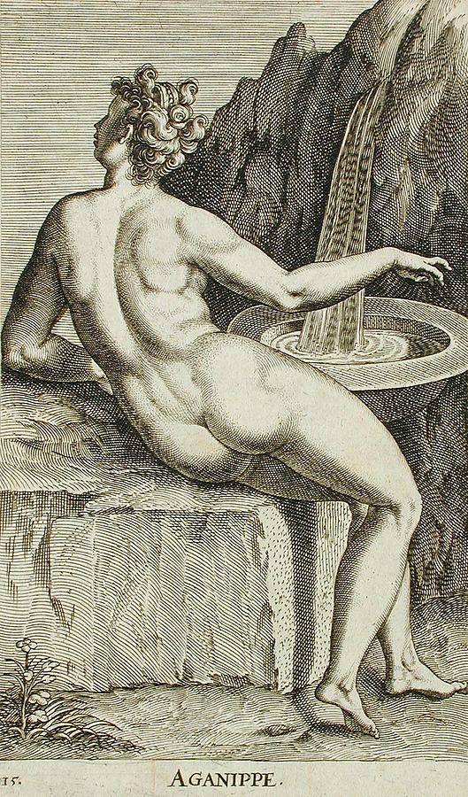 Aganippe Drawing by Philip Galle