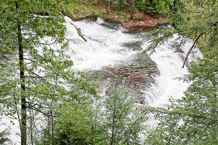 Agate Falls through Trees in Upper Peninsula-Michigan Photograph by ...