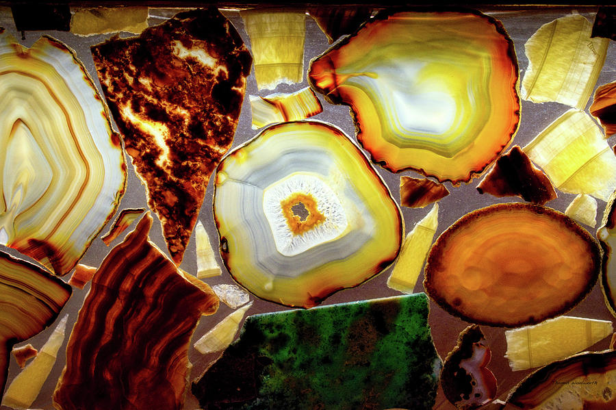 Agate Slices Moqui Cave Museum Kanab Utah 01 Photograph by Thomas Woolworth