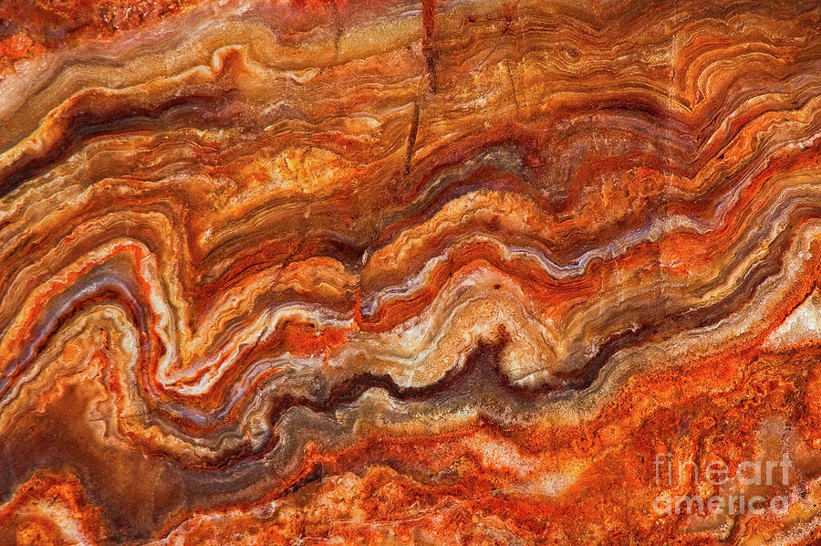 Abstract Wall Art Agate Waves RO8802 Photograph by Mark Graf