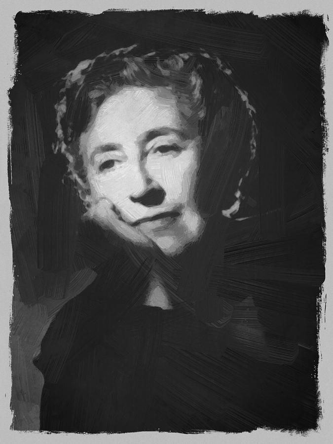 Agatha Christie Black White Digital Art