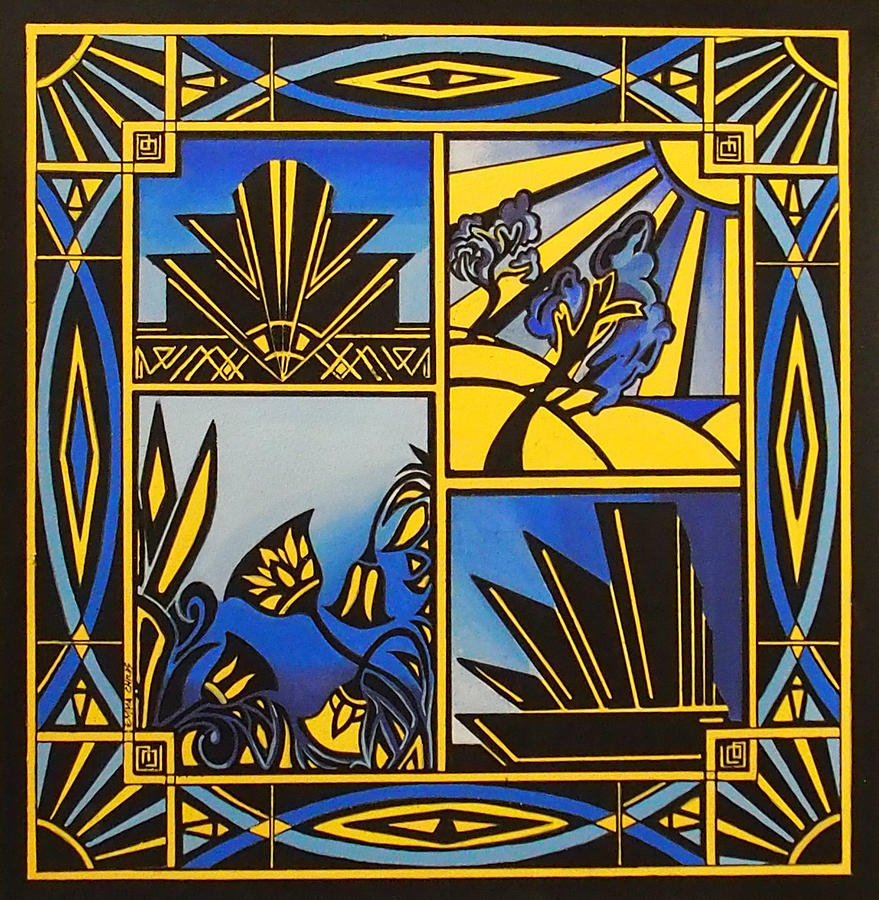 Art Deco In Blue Painting