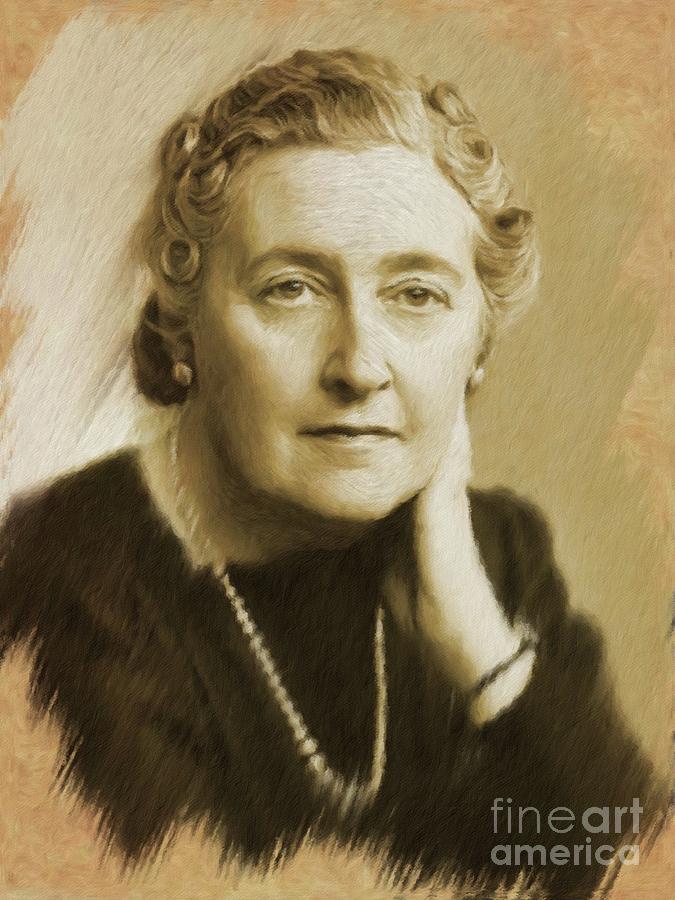 Vintage Painting - Agatha Christie by Esoterica Art Agency