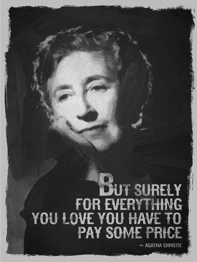 Agatha Christie Quote Black White Digital Art