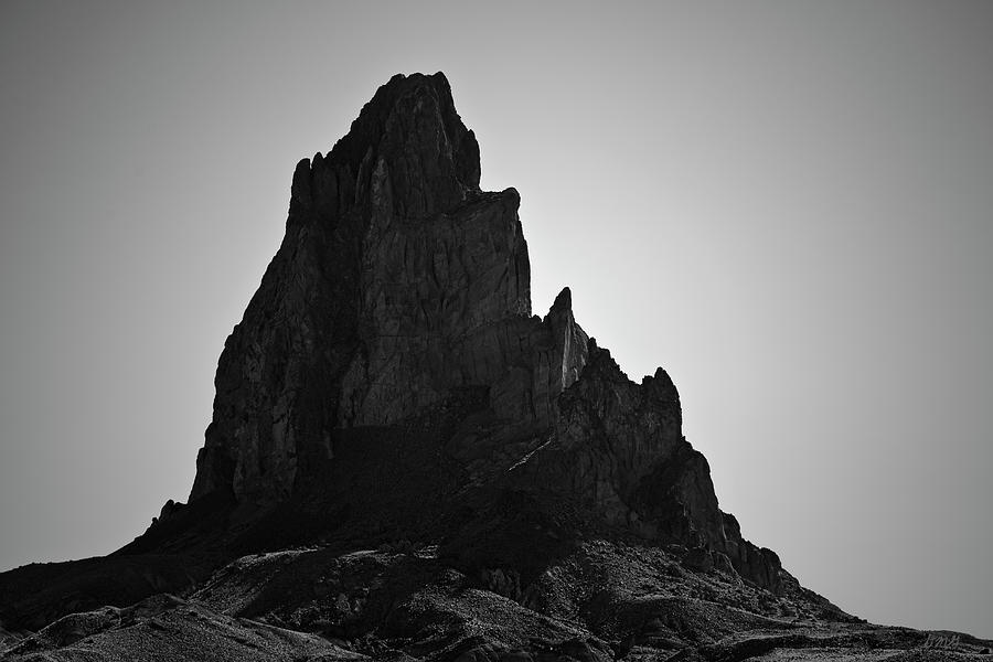 Black And White Photograph - Agathla Peak AZ I BW by David Gordon