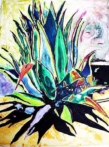 Southwest Painting - Agave on Yupo by Kitty Schwartz Southwest Painting - Agave on Yupo by Kitty Schwartz