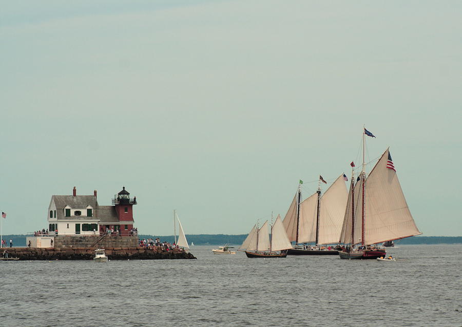 Age Of Sail Rockland Lighthouse Photograph by Doug Mills