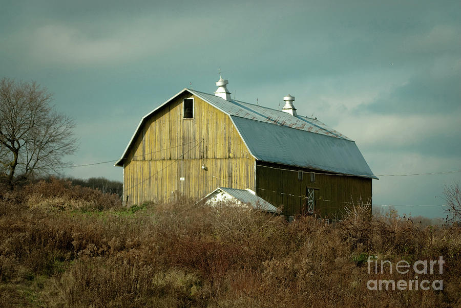 Aged Barn Along the NY Road Rural Landscape Photograph Photograph by PIPA Fine Art - Simply Solid