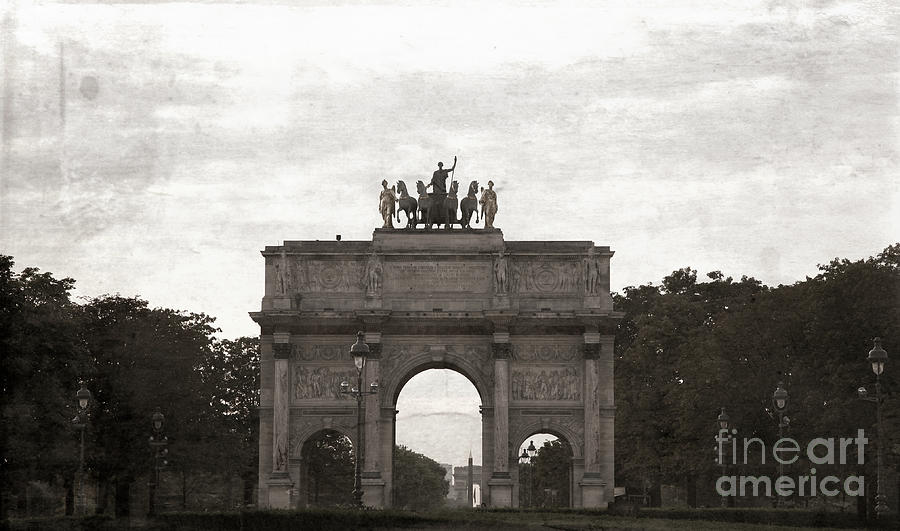 Aged Effect Arc de Triomphe de Carousel Paris  Photograph by Chuck Kuhn