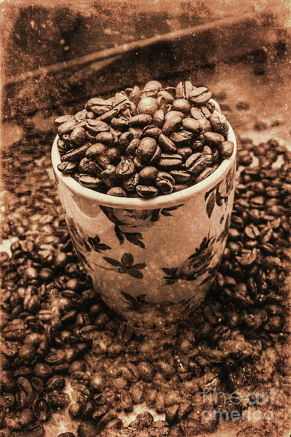 Aged filter of coffee beans in mug Photograph by Jorgo Photography