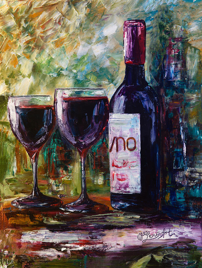 Aged Wine Painting by OLena Art