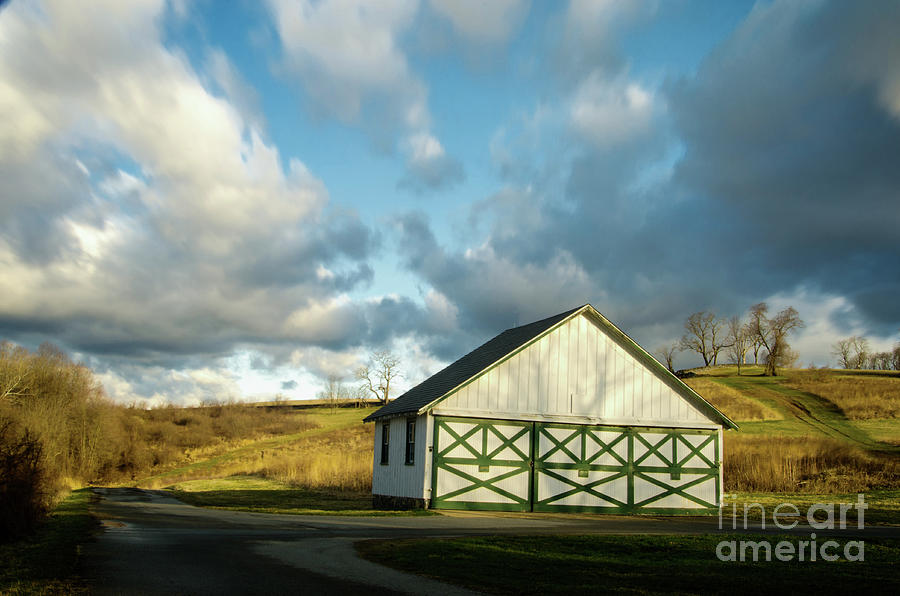 Aging Barn in the Morning Sun Rural Landscape Photograph Photograph by PIPA Fine Art - Simply Solid