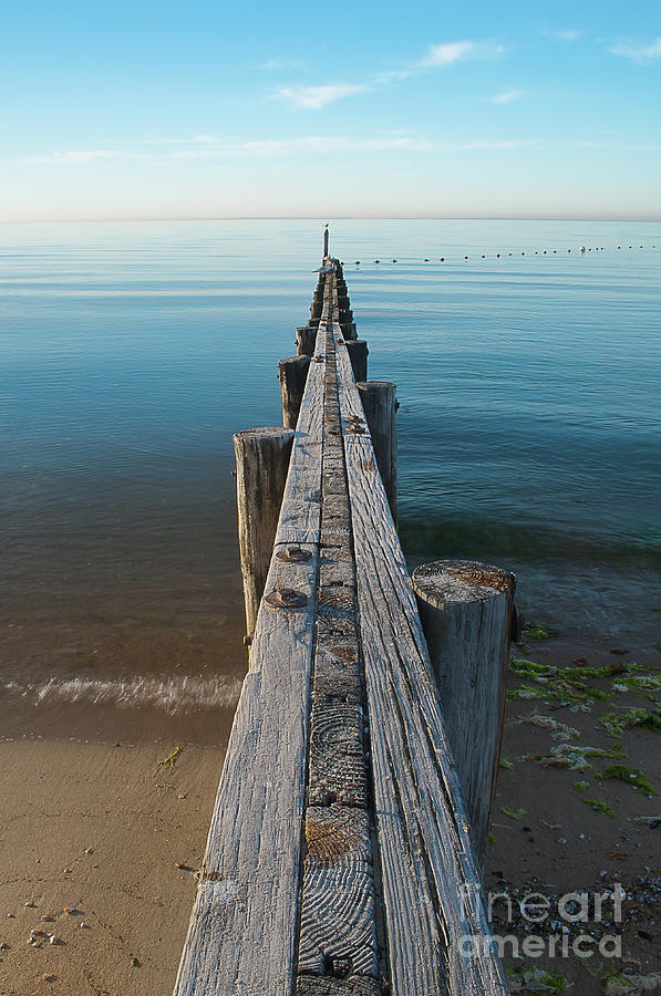 Aging Jetty in the Sound - New England Coast Photograph by JG Coleman