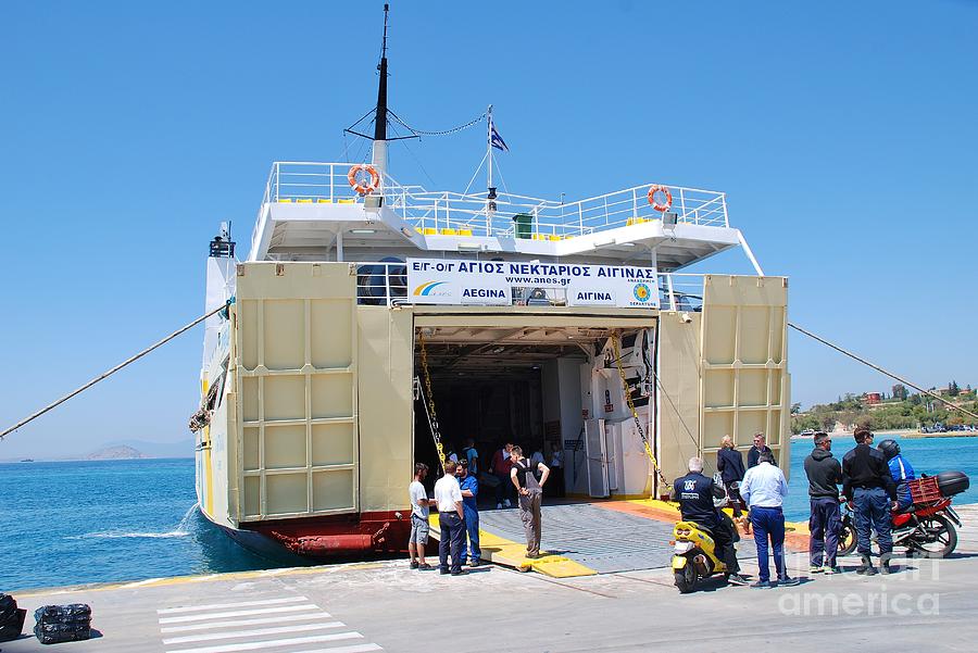 Agios Nektarios ferry on Aegina Photograph by David Fowler