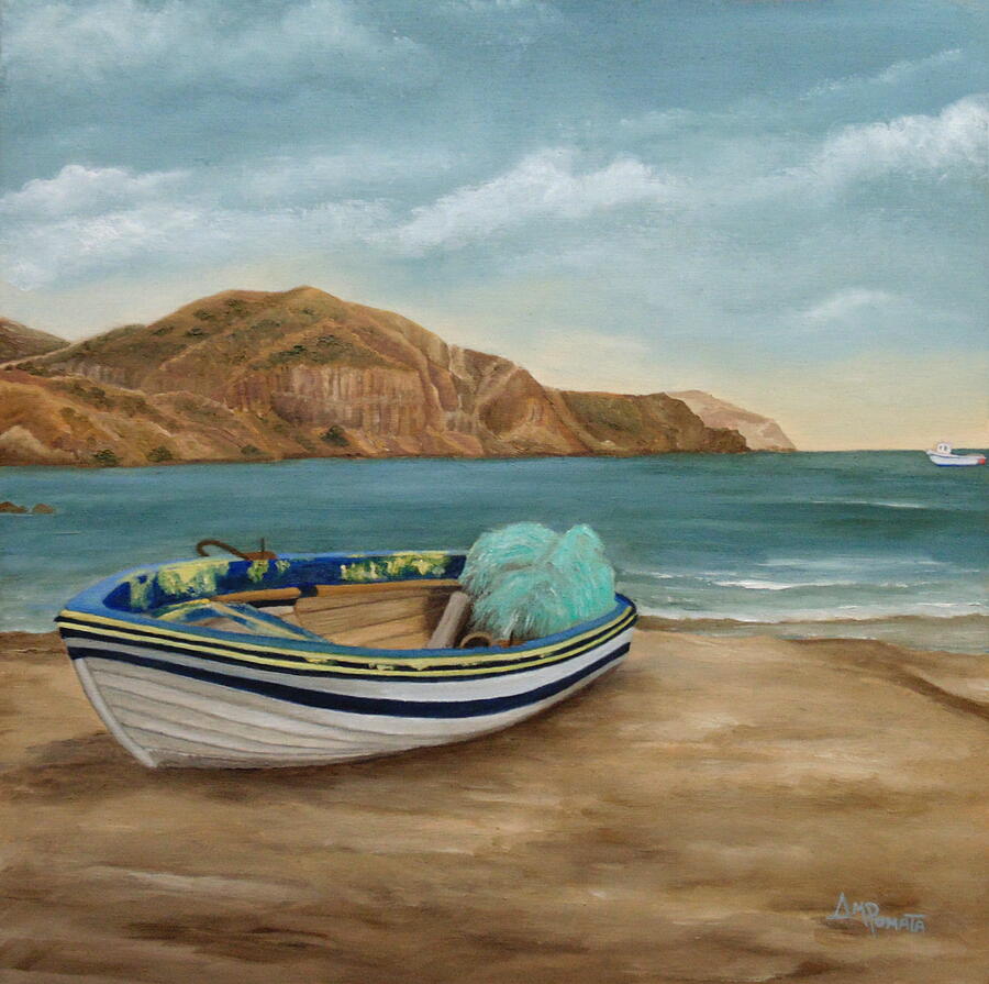 Aground On The Shore Painting by Angeles M Pomata