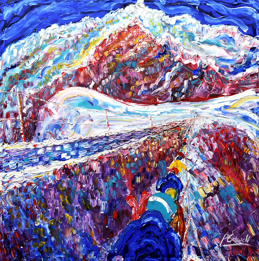 Aguille Du Midi Painting by Pete Caswell