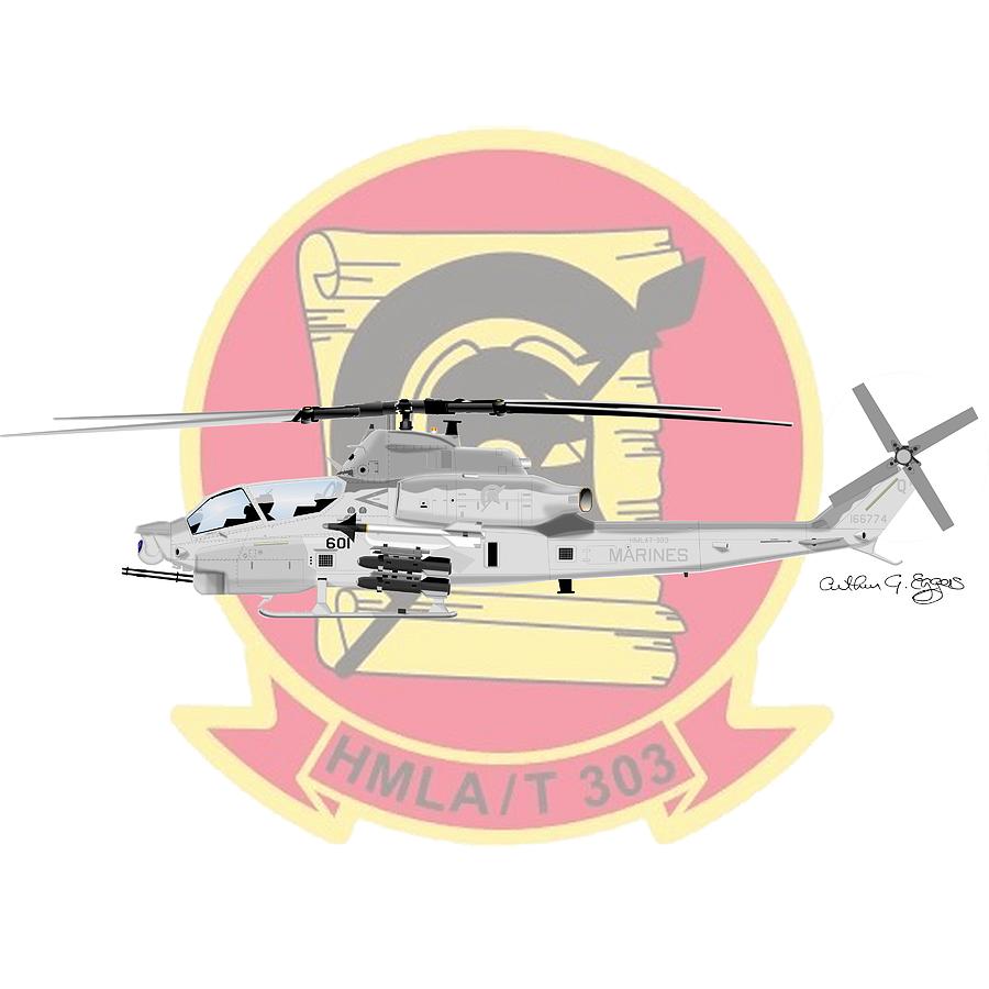 AH-1Z Viper Digital Art by Arthur Eggers