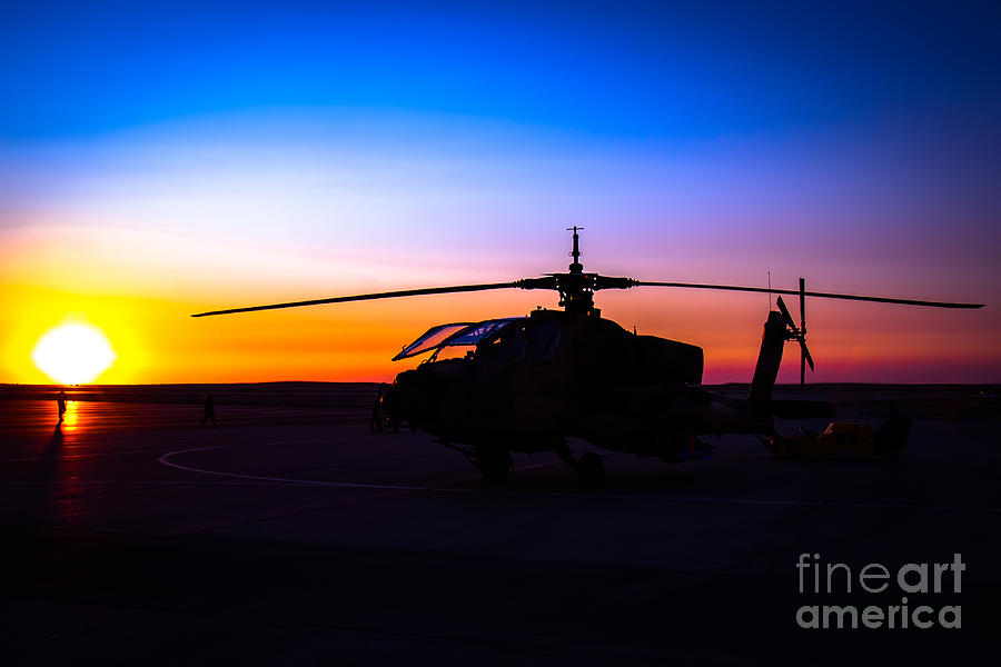 AH-64 Apache sunset Photograph by Nir Ben-Yosef