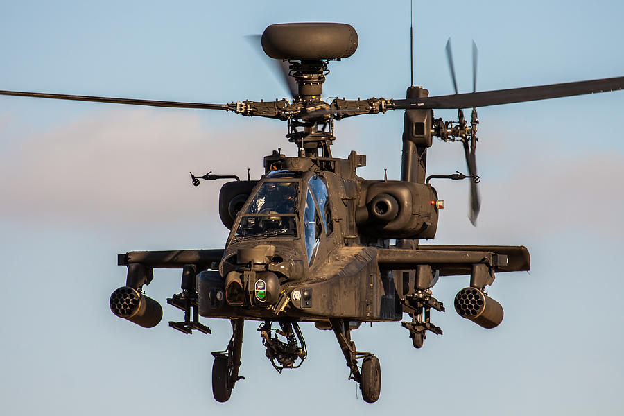 Helicopter Photograph - AH64 Apache flying by Ken Brannen