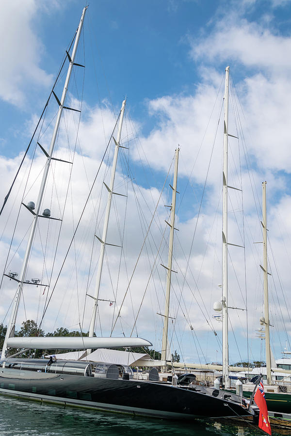 Yacht Masts Photograph - Ahimsa Mast Comparision by Robert VanDerWal