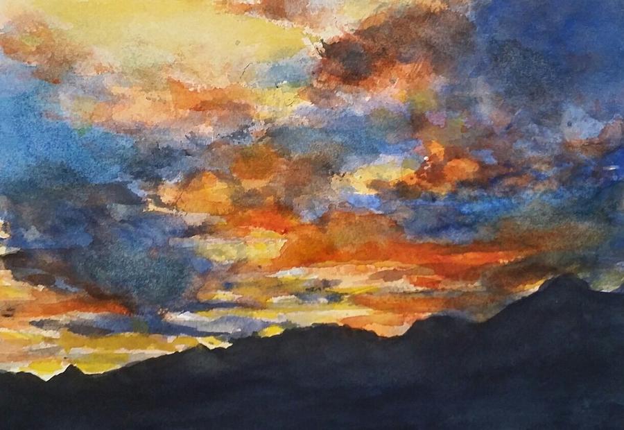 Ahwatukee Sunset Painting by Cheryl Wallace
