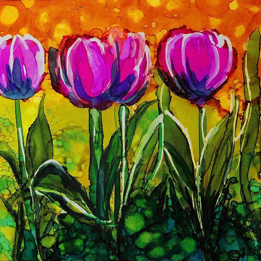 Spring Tulips - A 215 Painting by Catherine Van Der Woerd