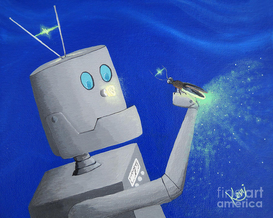 Robot Painting - A.I. and the Firefly by Kerri Sewolt