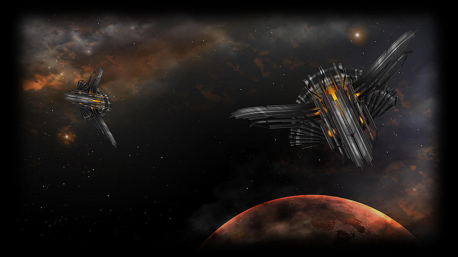 Space Digital Art - AI War Fleet Command by Super Lovely