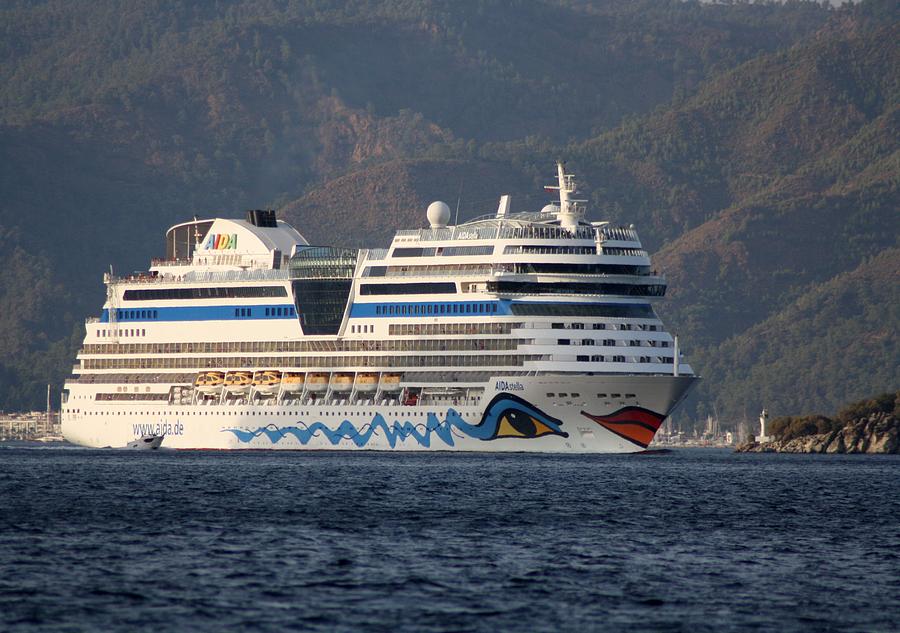 Aida Stella Cruise Ship Leaving Marmaris Photograph by Taiche Acrylic Art