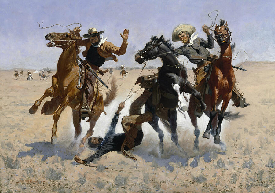 Aiding a Comrade, from 1890 Painting by Frederic Remington