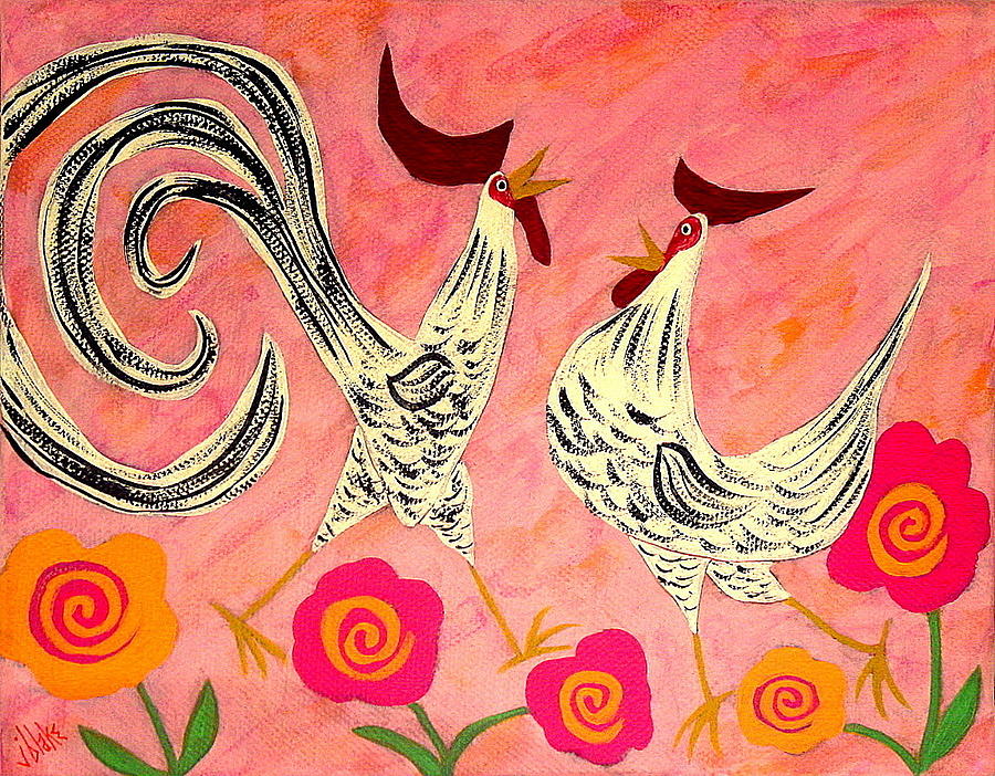 Chicken Painting - Aint Love Grand by John Blake