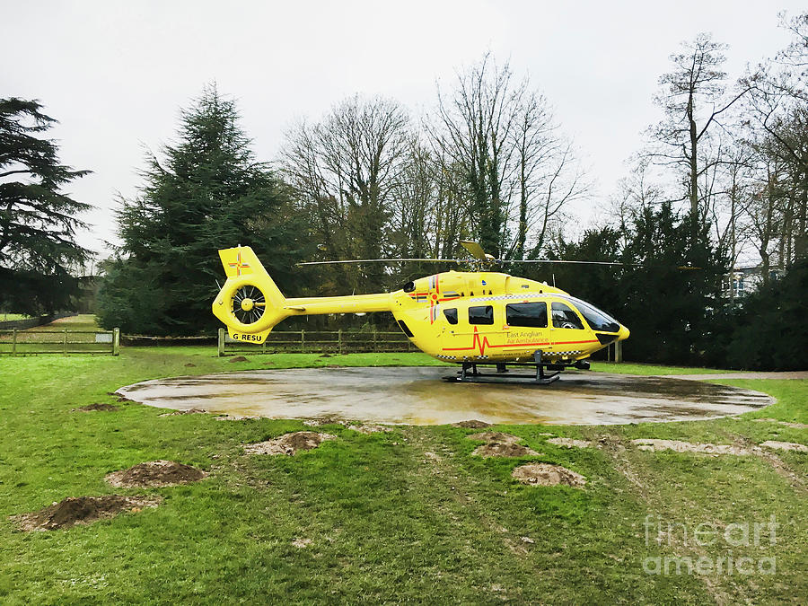 Transportation Photograph - Air ambulance helicopter by Tom Gowanlock