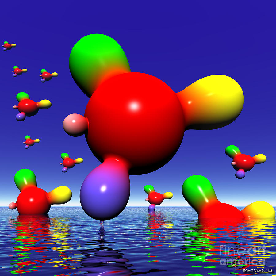 Ball Digital Art - A Molecular Drift by Walter Neal