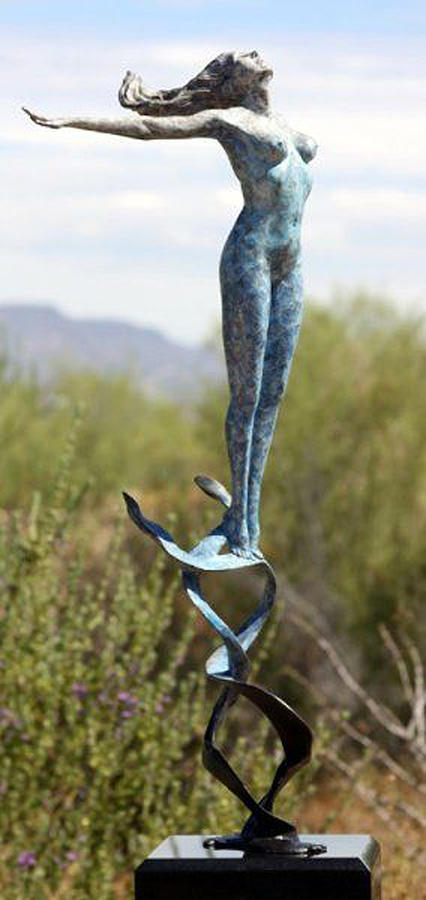 Air Bronze Sculpture Sculpture by J Anne Butler