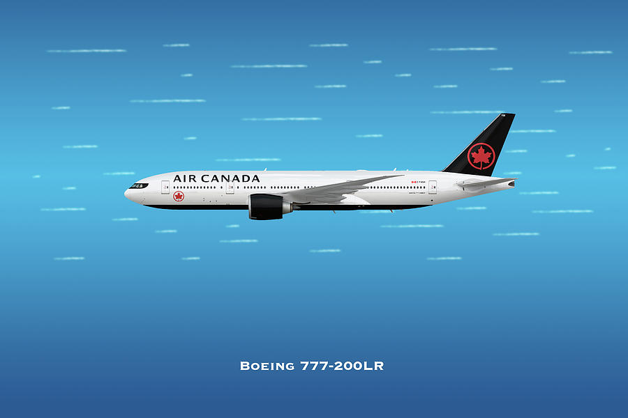 Air Canada Boeing 777-200LR Digital Art by Airpower Art