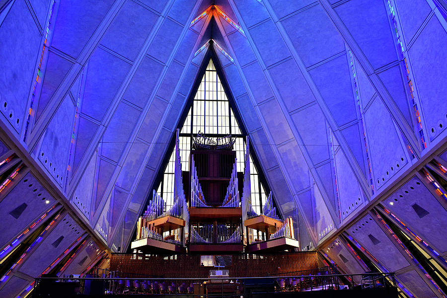 Architecture Photograph - Air Force Chapel Interior Study 4 by Robert Meyers-Lussier