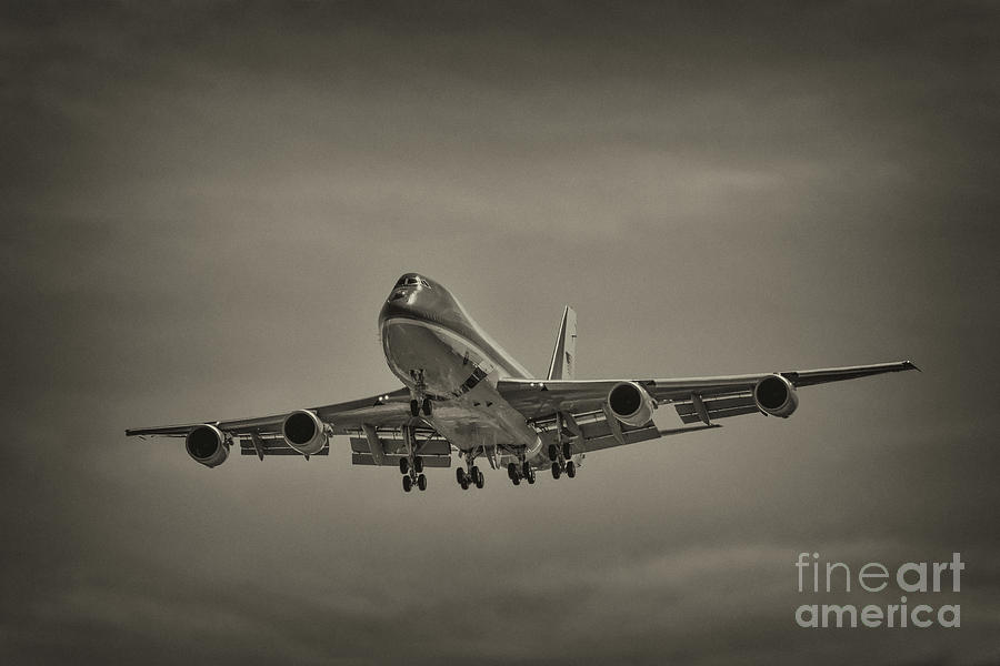 Air Force One Sepia Photograph