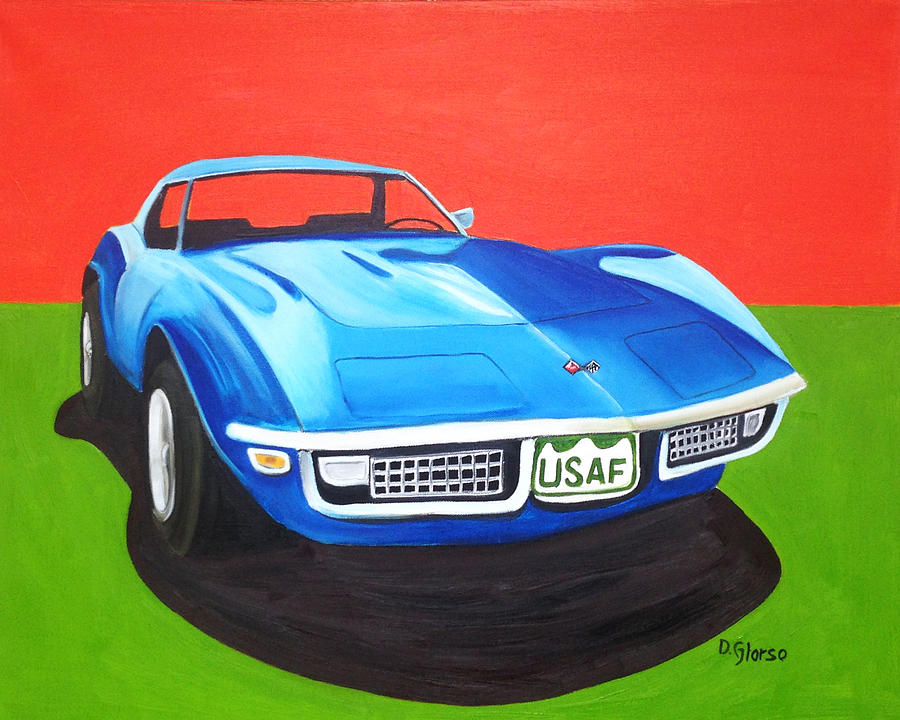 Air Force Vette Painting by Dean Glorso