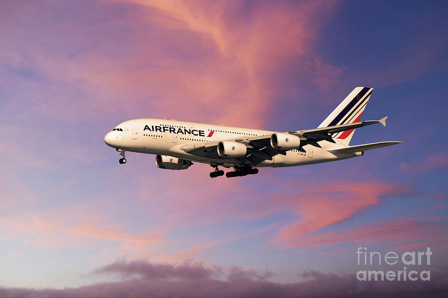 Air France Airbus A380-841 Digital Art by Airpower Art